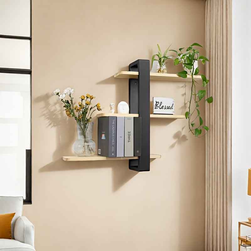 3 Tier Floating Shelves for Wall Mounted Shelving Unit  Pine Wood 3 Tier Large Shelf for Bedroom Living Room Office Bathroom Home Decoration Storage Plant Photo Display, Christmas Decorations for Home