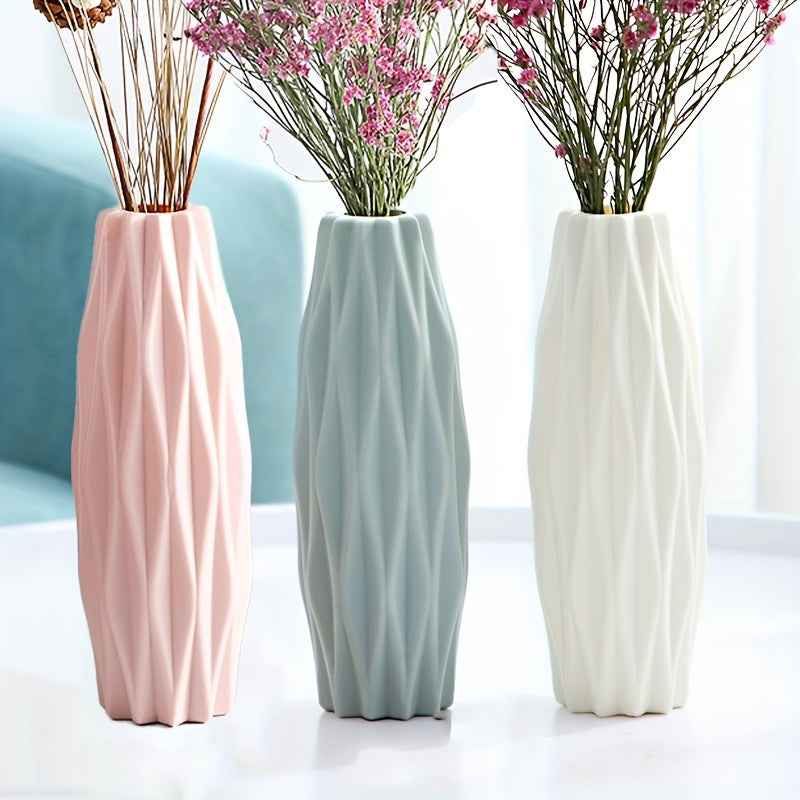 Multi piece set of Nordic plastic vases, imitating ceramic vases, suitable for home living room and dining table decoration, St. Patrick's Day Easter decoration, beauty room decoration, spring home decoration