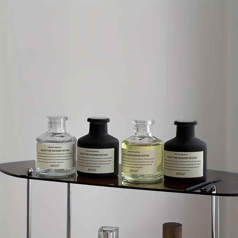 Fireless Indoor Rattan Bottle Companion Gift Essential Oil Fragrance Hotel Bathroom Air Freshener Black and White Round Bottle 50ml