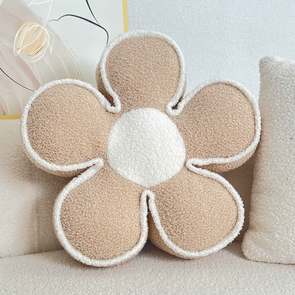 Chic Geometric Flower Throw Pillow - Soft, Washable Polyester Cushion for Bed & Sofa Decor