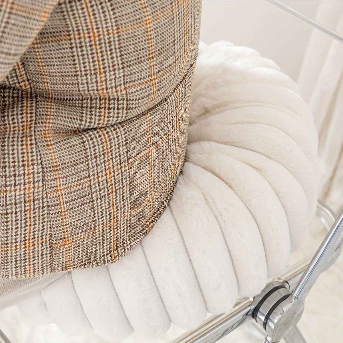 2pcs Plush & Cozy Round Throw Pillows with Filler - Washable, Modern Home Decor for Living Room, Sofa, Bedroom - Soft Polyester Cover