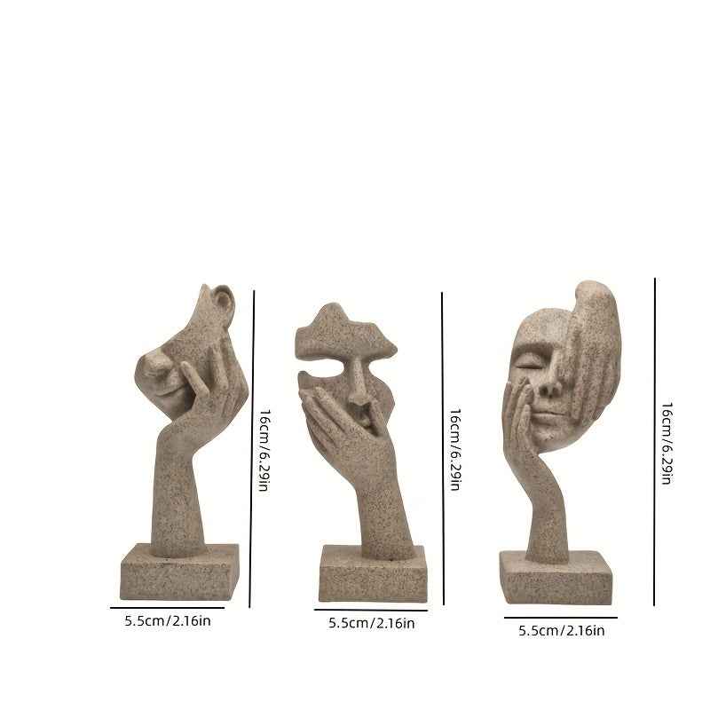 3pcs Thinker Statue Series - Modern Home Resin Sculpture Decorations - Living Room Abstract Art Statue Wine Cabinet Decoration, Office Modern Decoration, Creative Room Decoration, Party Supplies And Cozy Home Gifts for Christ