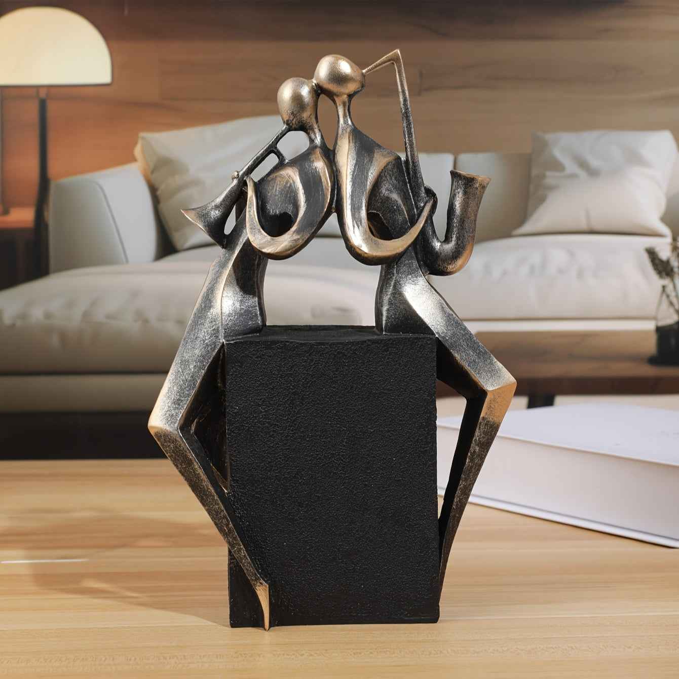 Abstract Art Double Playing Statue Decoration, Creative Resin Craft