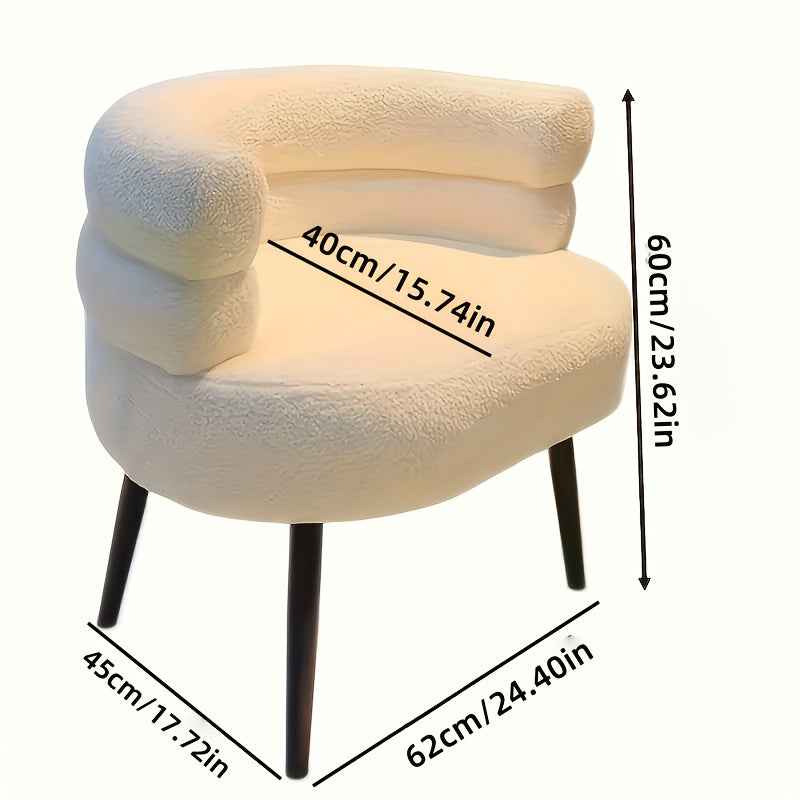 A Practical Leisure Chair Available in 4 Colors, 1pc Sofa Seat, Soft Bedside Makeup Stool for Modern Minimalist Living Room or Balcony