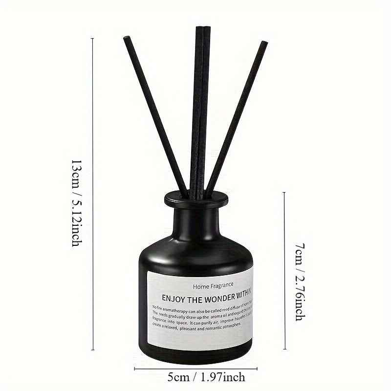 Fireless Indoor Rattan Bottle Companion Gift Essential Oil Fragrance Hotel Bathroom Air Freshener Black and White Round Bottle 50ml