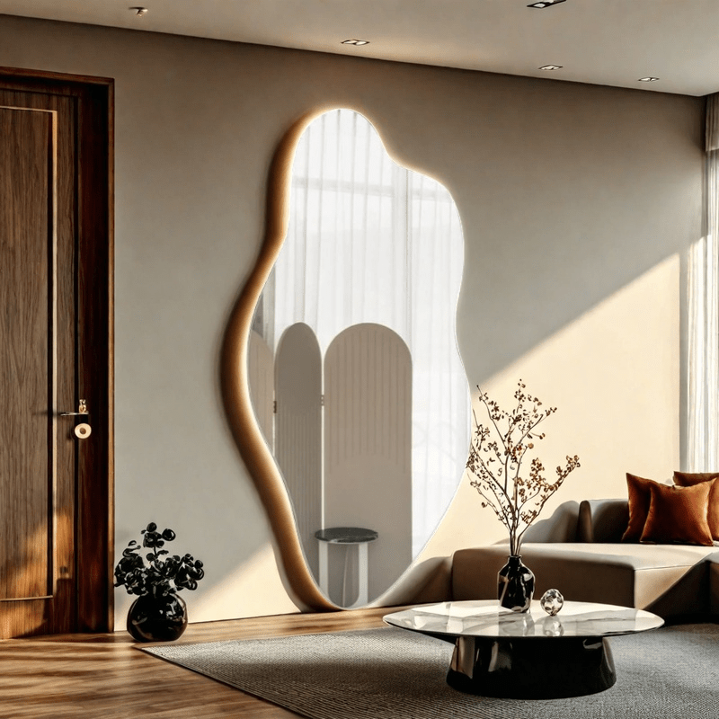 1pc Artistic Irregular Acrylic Mirror, Easy-to-Install No Drill Required Space-Saving Wall-Mounted Design for Bathroom, Entryway, Closet, Study Room, Bedroom Wardrobe Interior Door