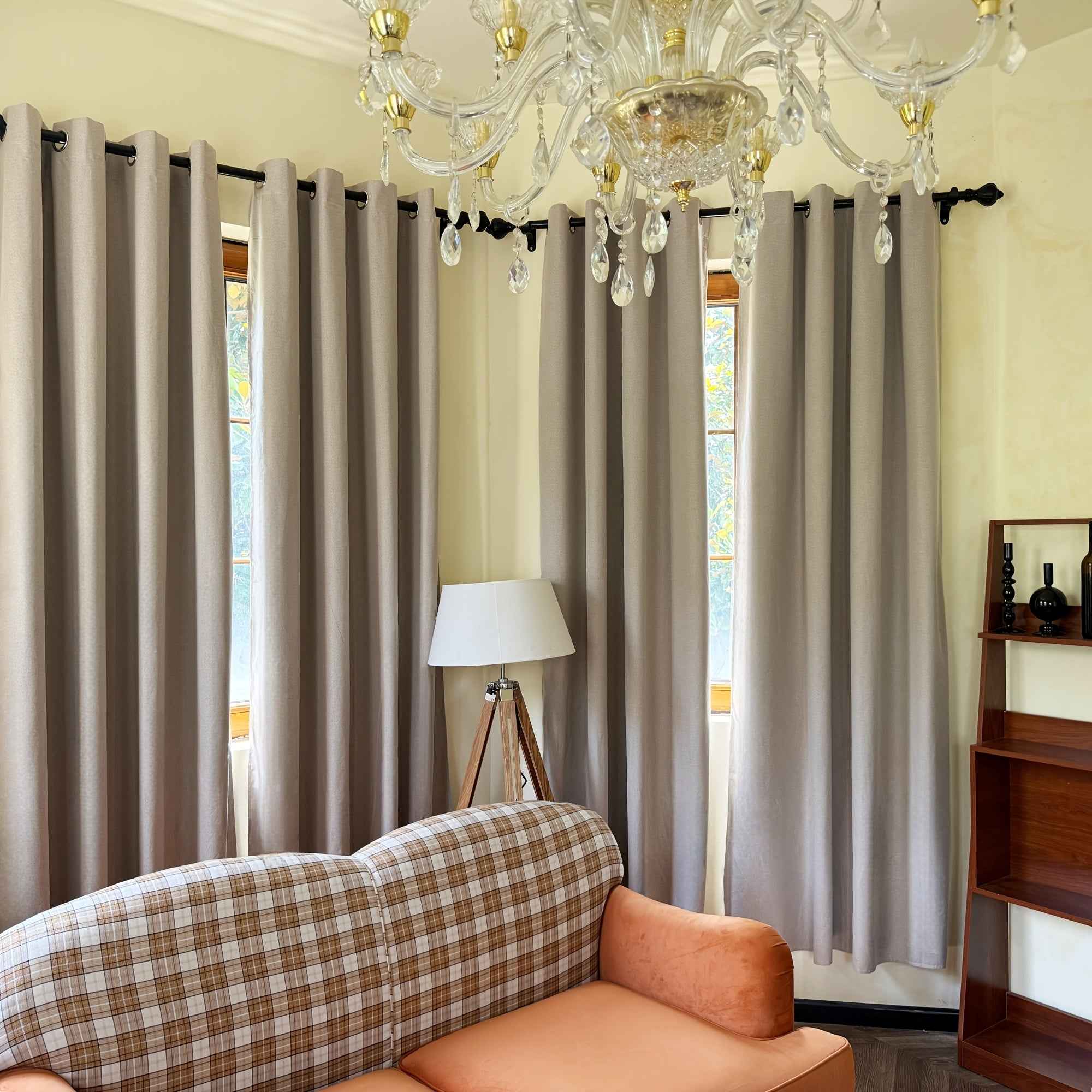 4pcs 100% Blackout Curtain Set with Grommet Top, Sun Protection, Privacy, Insulation, and Noise Reduction – Suitable for Bedrooms, Living Rooms, Dining Areas, and Various Home Decorations