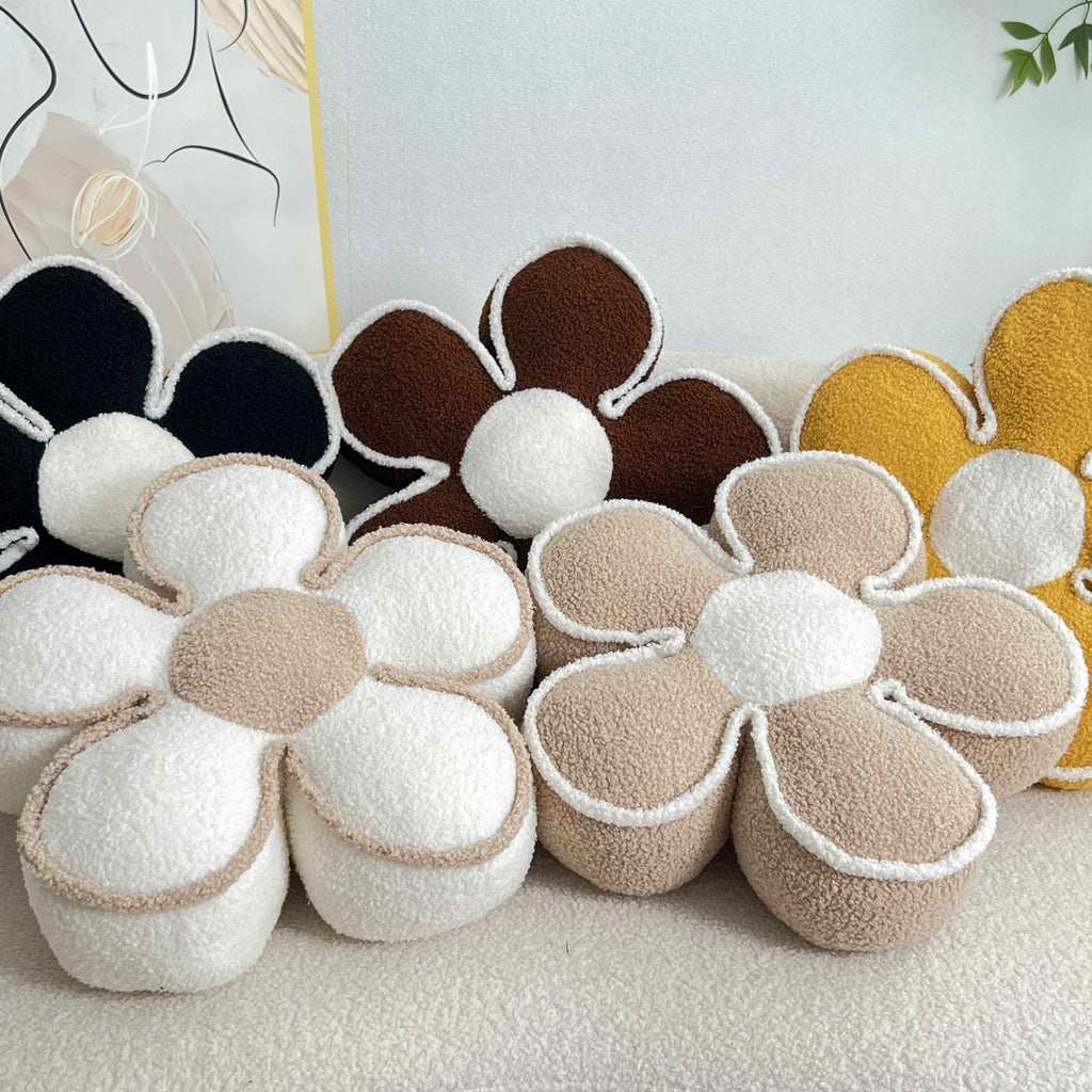 Chic Geometric Flower Throw Pillow - Soft, Washable Polyester Cushion for Bed & Sofa Decor