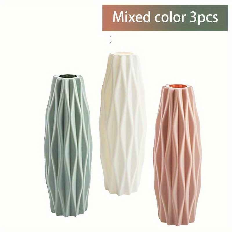 Multi piece set of Nordic plastic vases, imitating ceramic vases, suitable for home living room and dining table decoration, St. Patrick's Day Easter decoration, beauty room decoration, spring home decoration