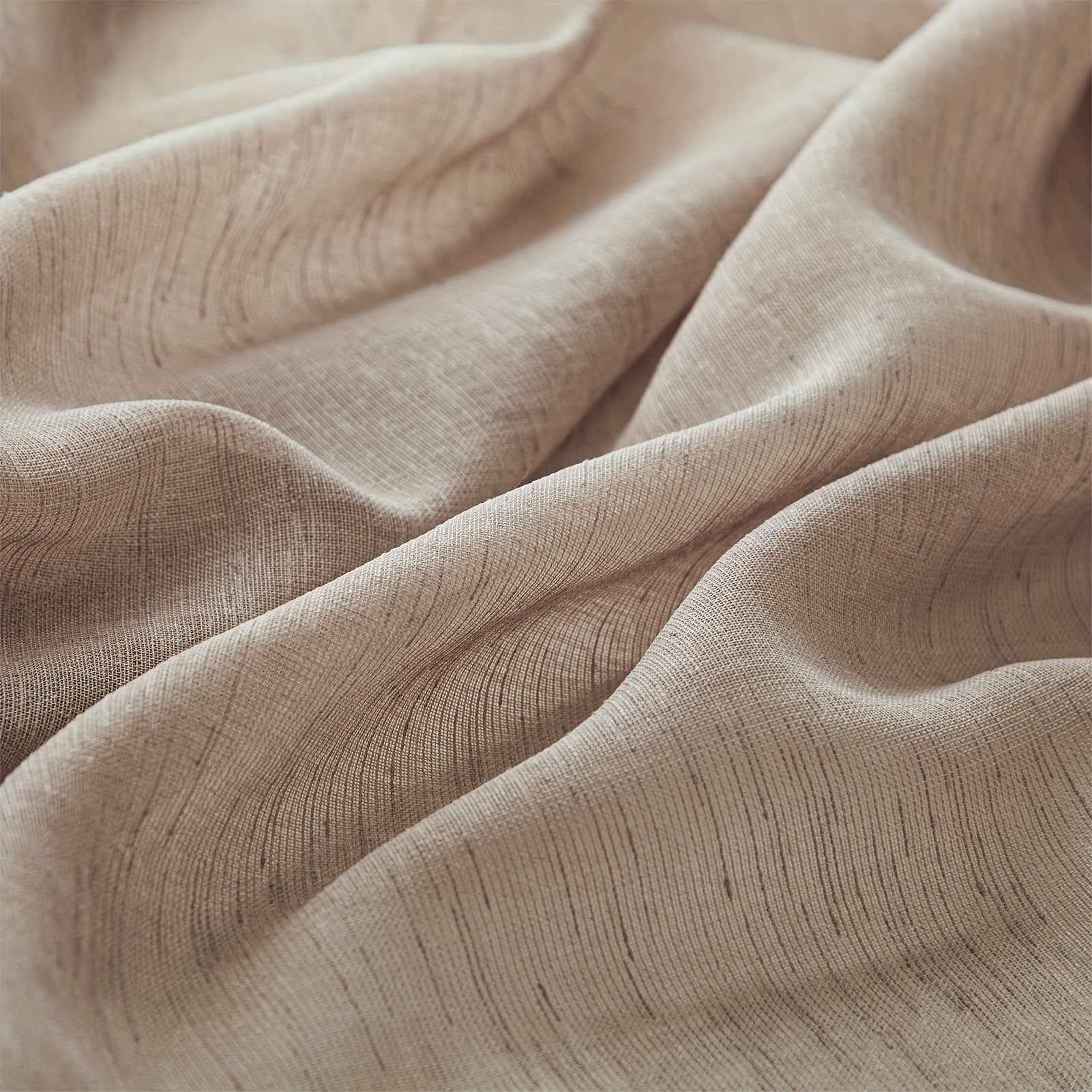 [2pcs Semi-Sheer Light Filtering Curtains] 2pcs Imitation Hemp Semi-Sheer Curtains - Light Filtering, Perfect for Living Room, Bedroom, Kitchen & Bathroom Decor