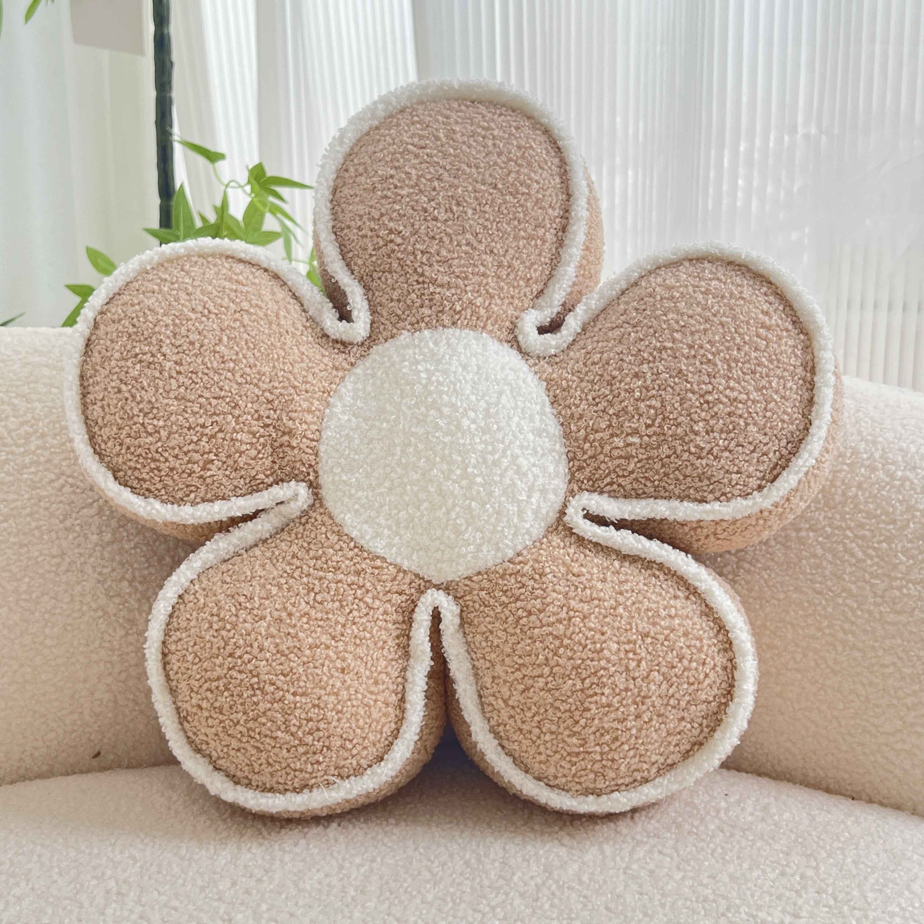 Chic Geometric Flower Throw Pillow - Soft, Washable Polyester Cushion for Bed & Sofa Decor