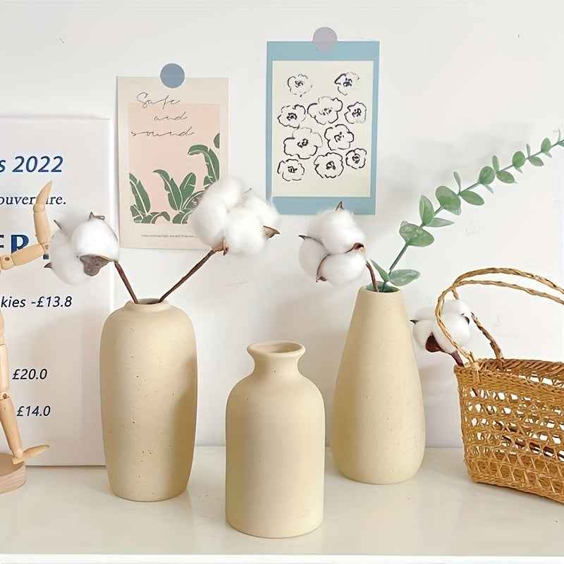 1pc Simple Ceramic Vase - Perfect For Farmhouse Decoration, Living Room, Shelves, Tables, Bookshelves, Fireplace Mantels, And Entrances