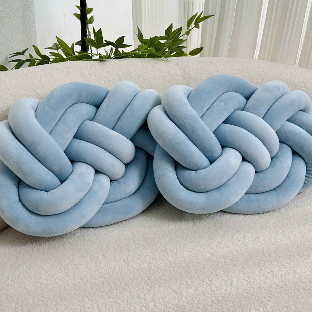 2 Pack YLBKIKR Plush Knot Throw Pillows - 40.01 cm Soft Short-Hair Floor Cushion & Bed Sofa Bed Decor, Modern Minimalist Knotted Ring Ball Design with Hand-Stitched Closure, All-Season Neutral Decorative Accent (Easy Hand Was