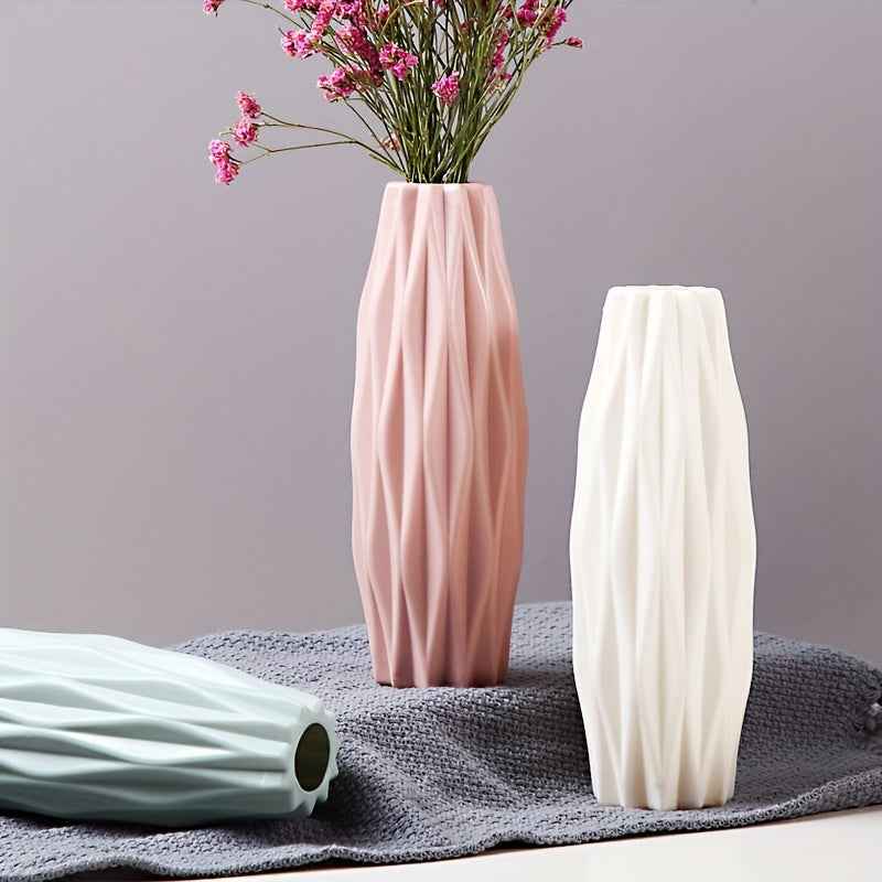 Multi piece set of Nordic plastic vases, imitating ceramic vases, suitable for home living room and dining table decoration, St. Patrick's Day Easter decoration, beauty room decoration, spring home decoration