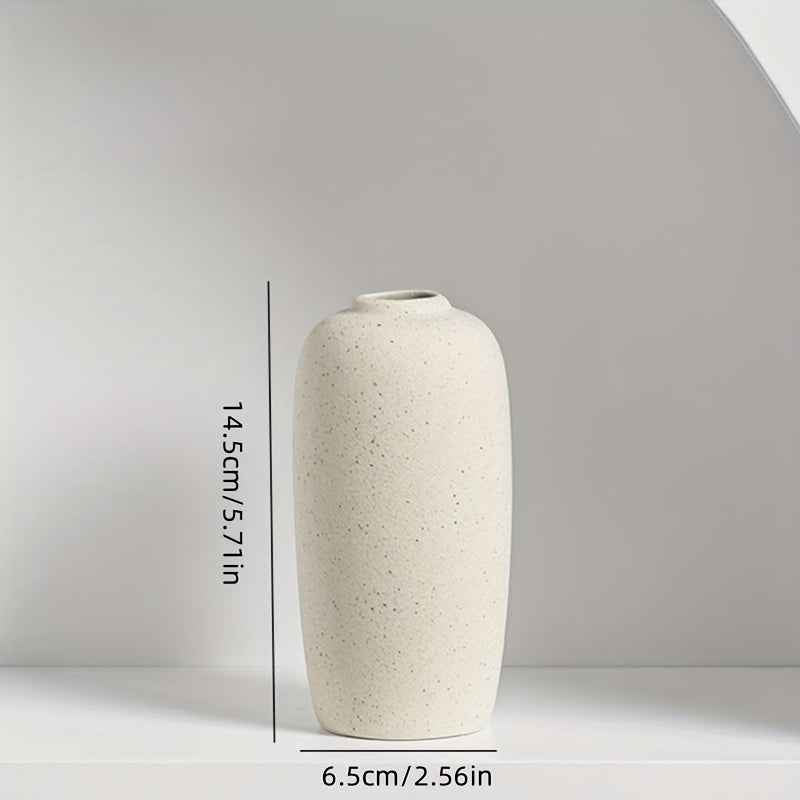 1pc Simple Ceramic Vase - Perfect For Farmhouse Decoration, Living Room, Shelves, Tables, Bookshelves, Fireplace Mantels, And Entrances