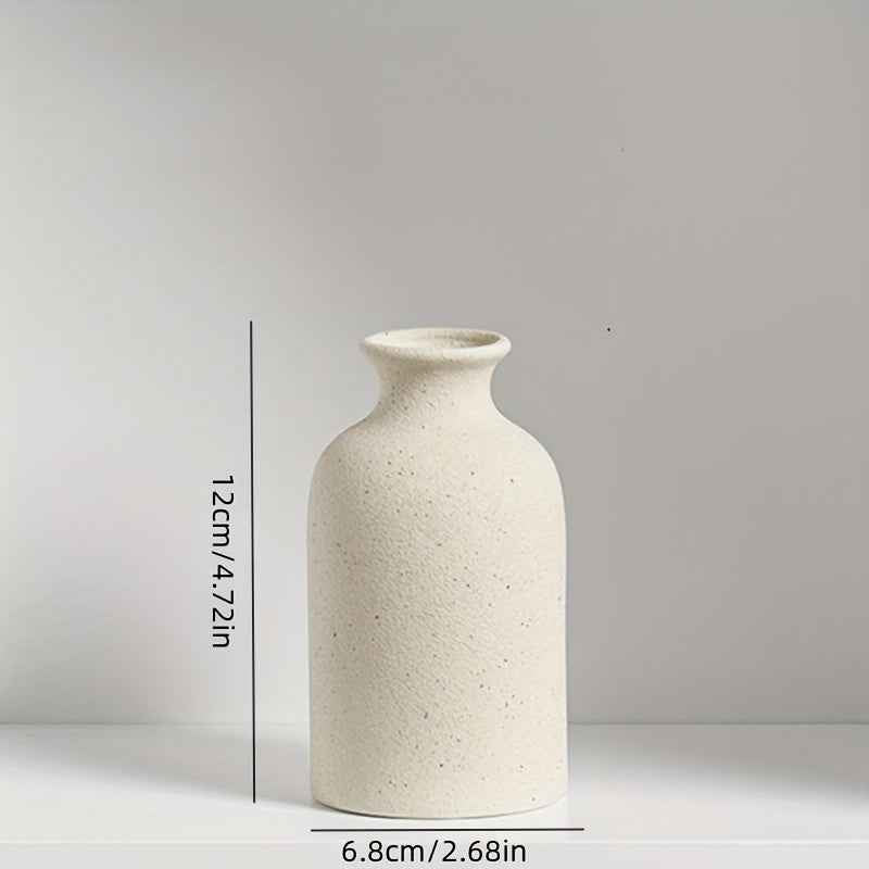 1pc Simple Ceramic Vase - Perfect For Farmhouse Decoration, Living Room, Shelves, Tables, Bookshelves, Fireplace Mantels, And Entrances