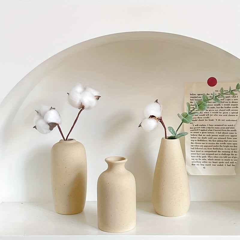 1pc Simple Ceramic Vase - Perfect For Farmhouse Decoration, Living Room, Shelves, Tables, Bookshelves, Fireplace Mantels, And Entrances