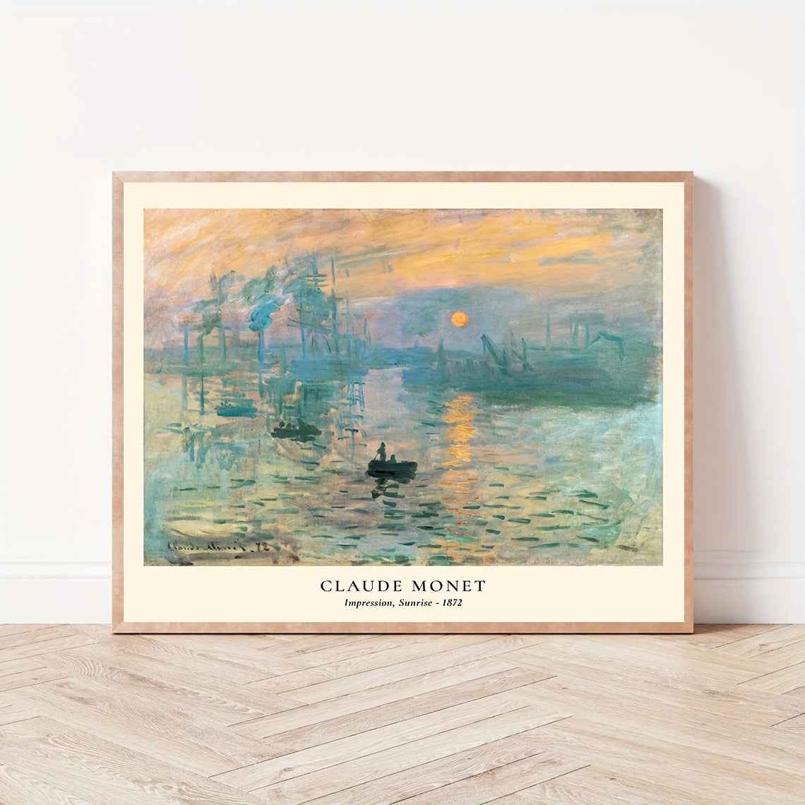Vintage Claude Monet Canvas Print - Impressionist Art Wall Decor for Living Room, Bedroom, or Apartment - Reusable Polyester Framed Painting, Living Room Decor | Hazy Sky Artwork | Textured Imp