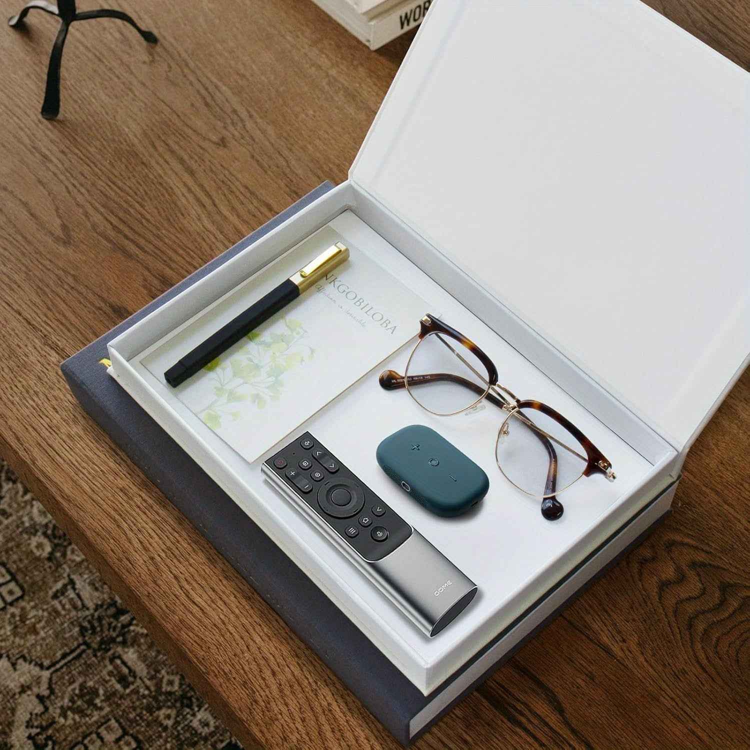 Aesthetic Decorative Books - Coffee Table Books Decor - Faux Decor Book Storage Box for Decoration - Set of 2 Linen Fake Book for Home Table Decor - Bookshelf Decor Photo Storage Keepsake Box