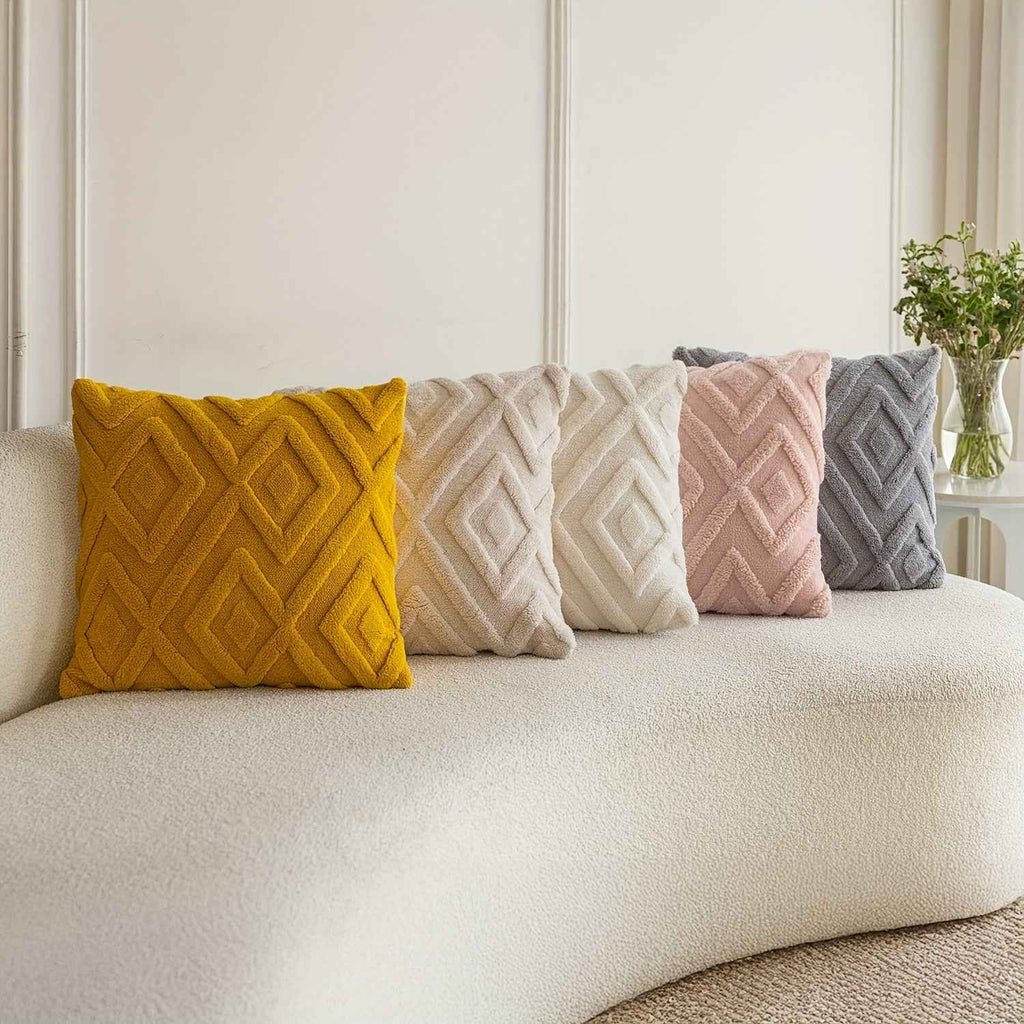 2pcs Boho Abstract Throw Pillow Covers, Soft Plush Polyester Fabric, Geometric Pattern, Zipper Closure, Hand Wash Only, 30.48x50.8cm, 45.72x45.72cm, 50.8x50.8cm - Farmhouse Style Decorative Cushion Cases for Couch, Sofa, Bedr