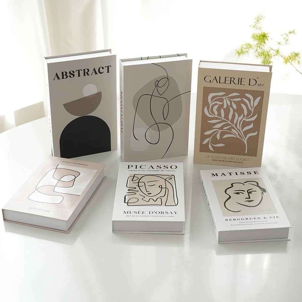 6-Pack Glam Style Faux Books Decor, Minimalist Paper Book Props for Coffee Table, Bedroom, Living Room, Office - Perfect for Christmas, Halloween, Easter, Hanukkah, Thanksgiving Decorations