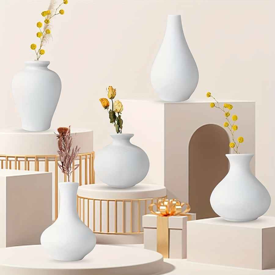 Ceramic Bohemian Vase Set, Modern Minimalist Home Flower Arrangement Bottles, Artistic Base-Shaped Decor for Office, Bedroom, Living Room Tabletop, Ideal for Friends, Birthday, Wedding, Housewarming, Christmas Gift