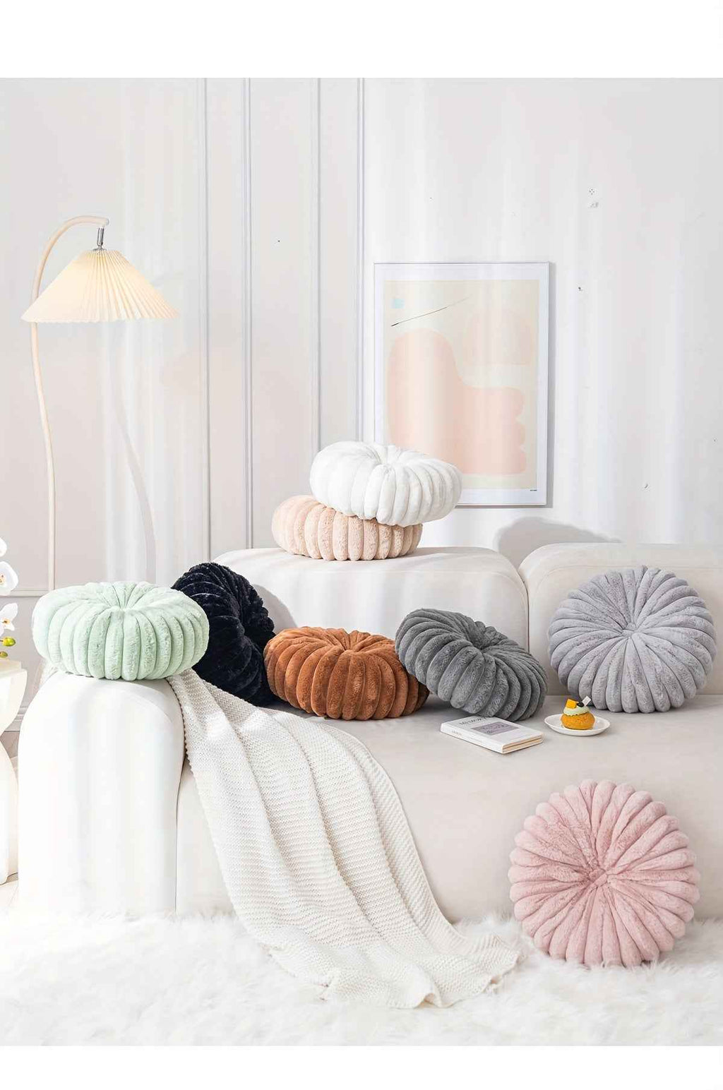 2pcs Plush & Cozy Round Throw Pillows with Filler - Washable, Modern Home Decor for Living Room, Sofa, Bedroom - Soft Polyester Cover