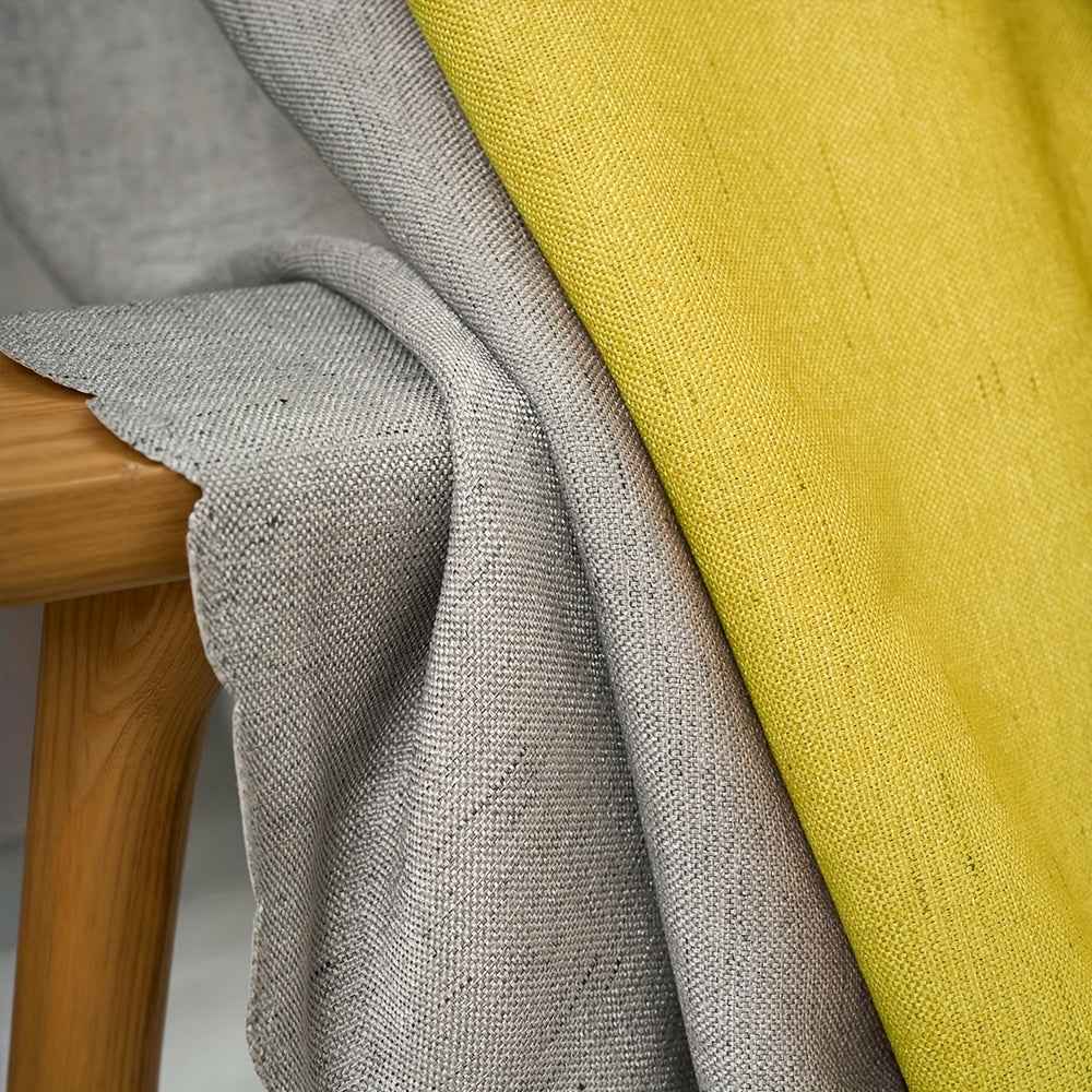 1pc Classic Gray & Yellow Fabric Patchwork Curtain - Light-Blocking, Machine Washable, Cordless Design for Bedroom & Living Room Decor, Curtains for Living Room