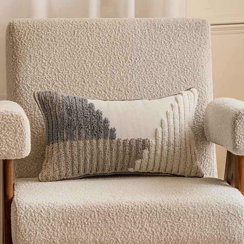 Handmade Textured Throw Pillows - Geometric Design, Soft Faux Fur, And Zipper Closure - Suitable for Sofa, Bed, Or Window Seat