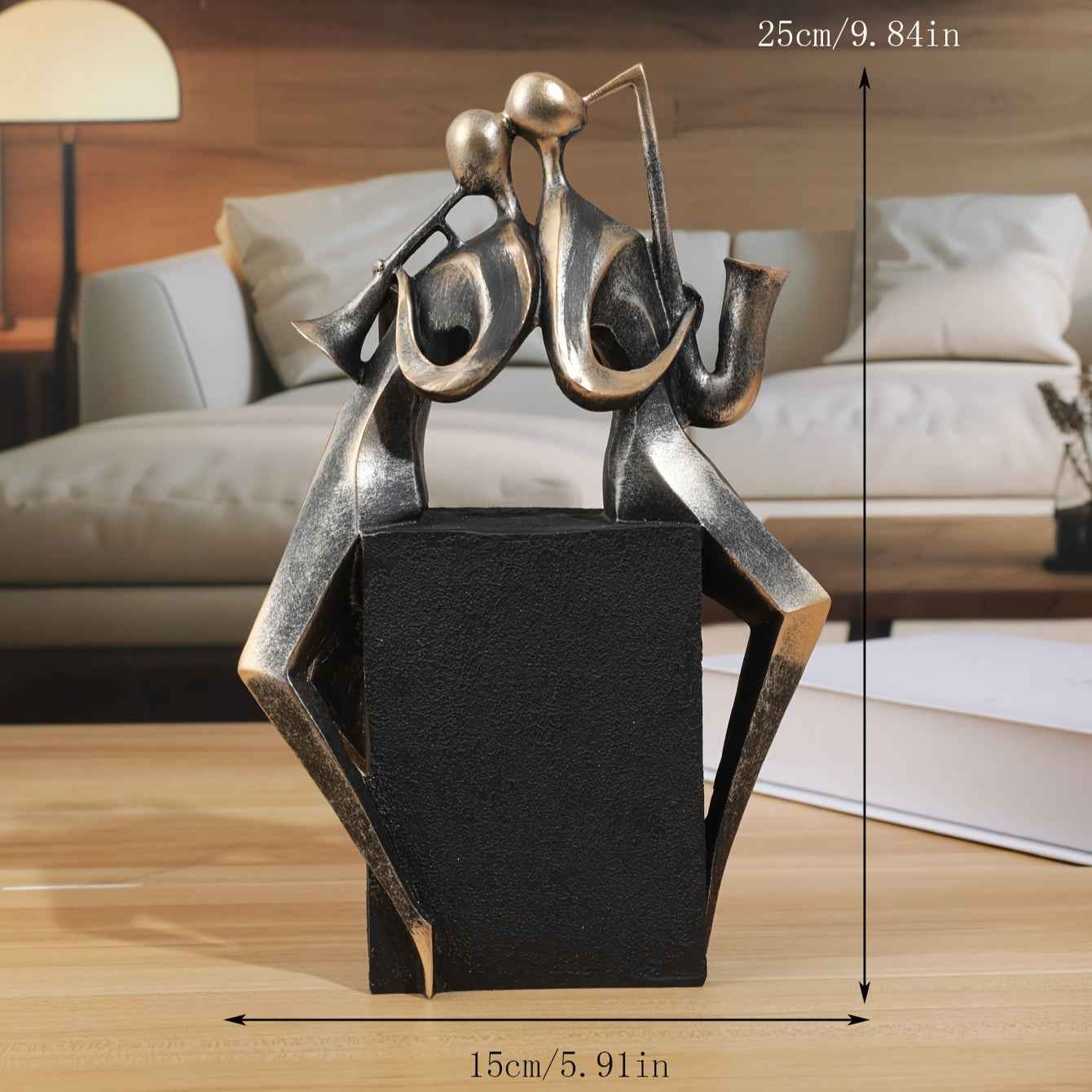 Abstract Art Double Playing Statue Decoration, Creative Resin Craft