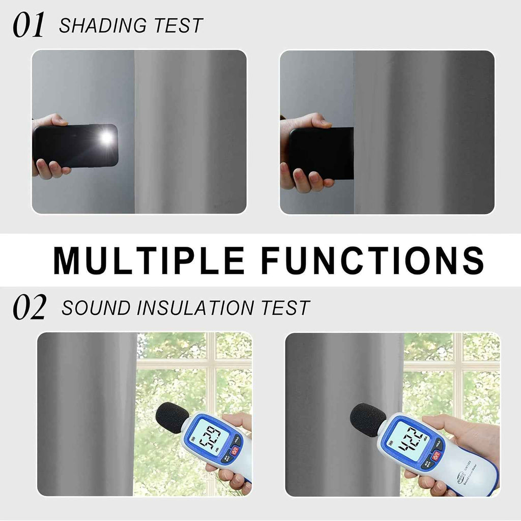 4pcs 100% Blackout Curtain Set with Grommet Top, Sun Protection, Privacy, Insulation, and Noise Reduction – Suitable for Bedrooms, Living Rooms, Dining Areas, and Various Home Decorations