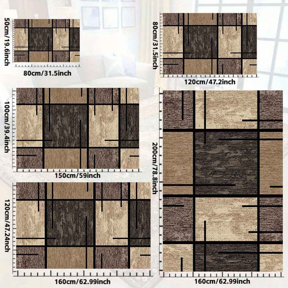 Luxurious Velvet Area - Premium Machine Washable, Fade-Resistant Polyester for Living Room, Bedroom, Office & Outdoor Decor - Rectangular, Lightweight, and Easy to Clean - 850g/sqm, & Geometric Pattern, Bedroom | Geometric Pa