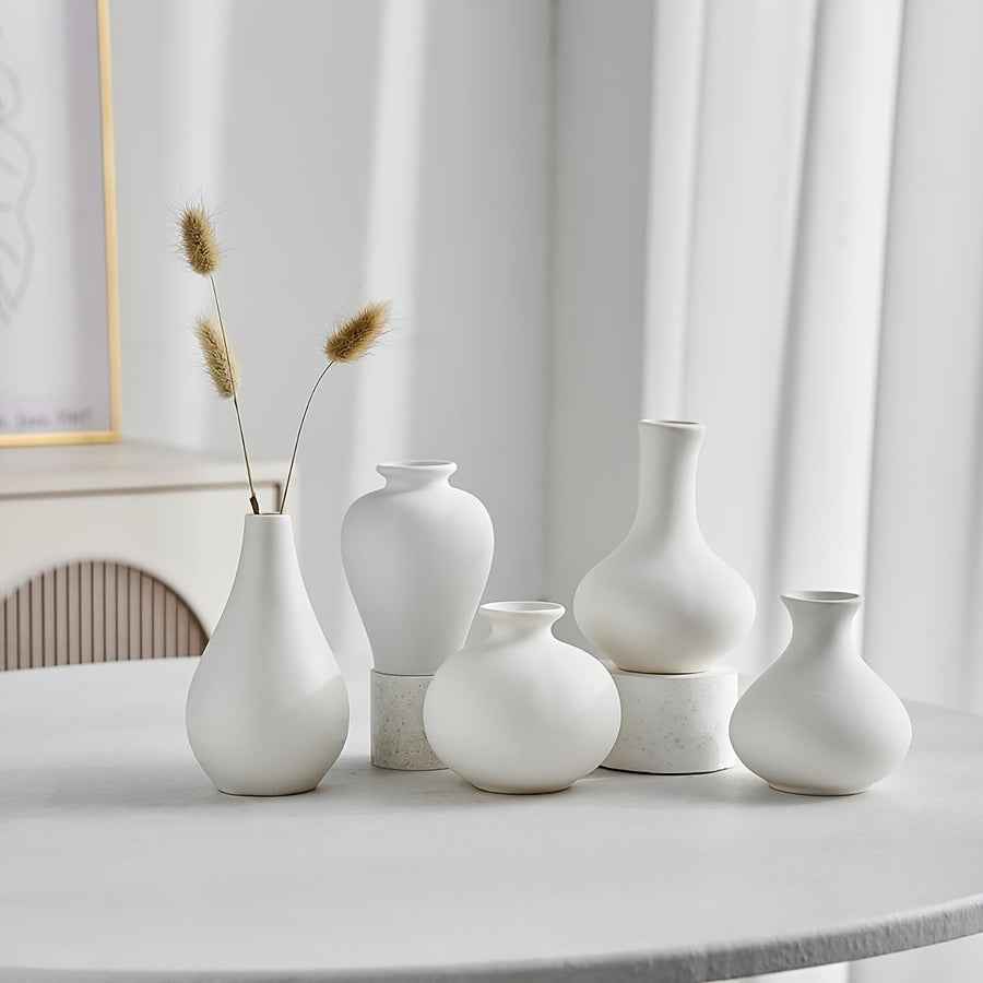 Ceramic Bohemian Vase Set, Modern Minimalist Home Flower Arrangement Bottles, Artistic Base-Shaped Decor for Office, Bedroom, Living Room Tabletop, Ideal for Friends, Birthday, Wedding, Housewarming, Christmas Gift