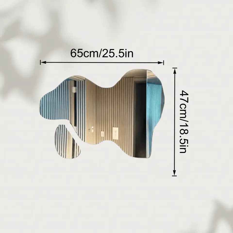 Self-Adhesive Acrylic Full-Length Bathroom Mirror - 2mm Thick, Modern Irregular Shape Wall-Mounted Decorative Mirror for Home & Dresser, No Electricity Needed, Bathroom Mirror Decor, Contemporary Style, Durable Plastic