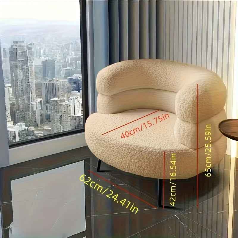 A Practical Leisure Chair Available in 4 Colors, 1pc Sofa Seat, Soft Bedside Makeup Stool for Modern Minimalist Living Room or Balcony