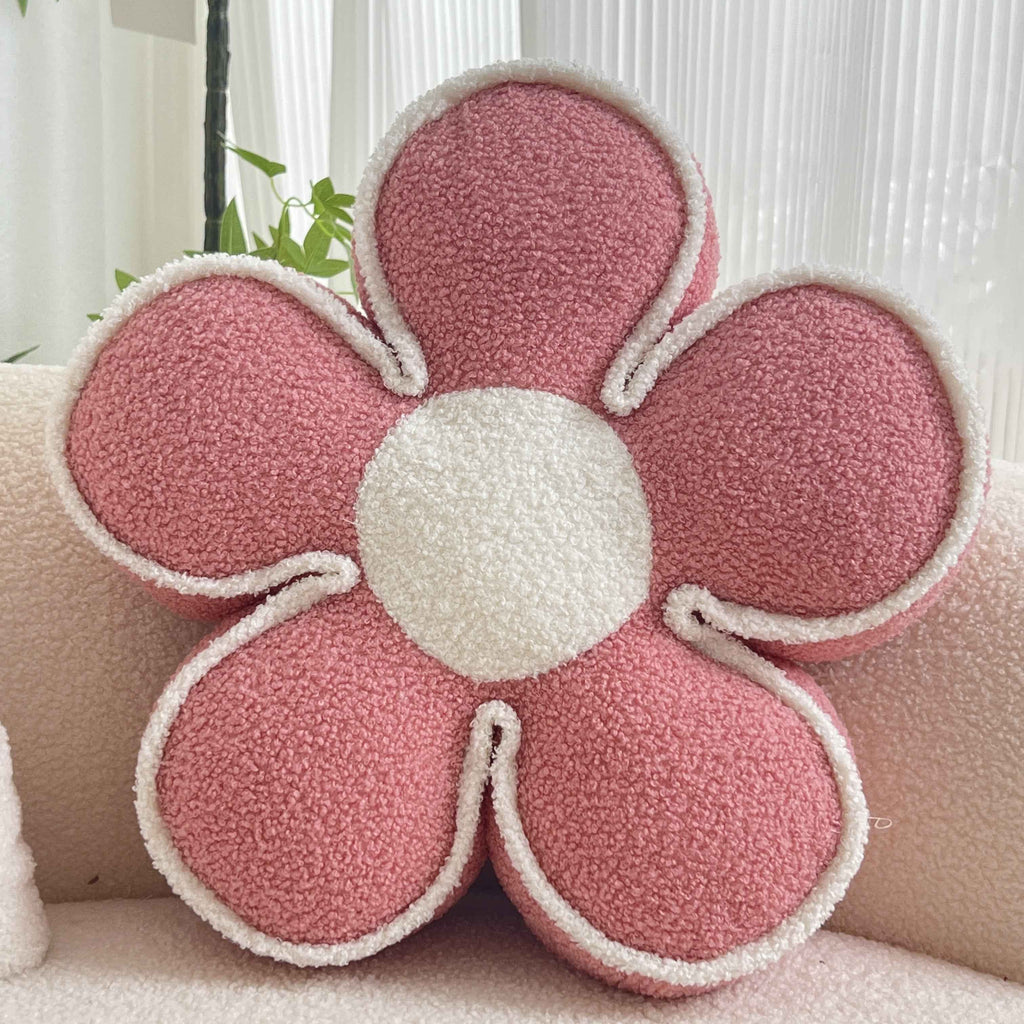Chic Geometric Flower Throw Pillow - Soft, Washable Polyester Cushion for Bed & Sofa Decor