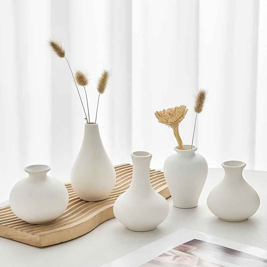 Ceramic Bohemian Vase Set, Modern Minimalist Home Flower Arrangement Bottles, Artistic Base-Shaped Decor for Office, Bedroom, Living Room Tabletop, Ideal for Friends, Birthday, Wedding, Housewarming, Christmas Gift